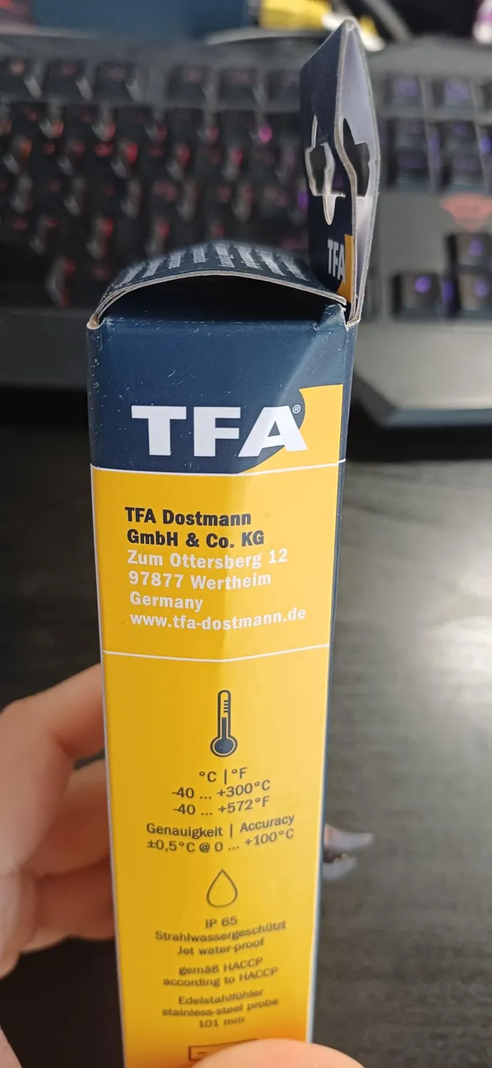 TFA Dostmann Thermo Jack Taste 30.2035 Fleischthermometer schwarz ±0,5°C