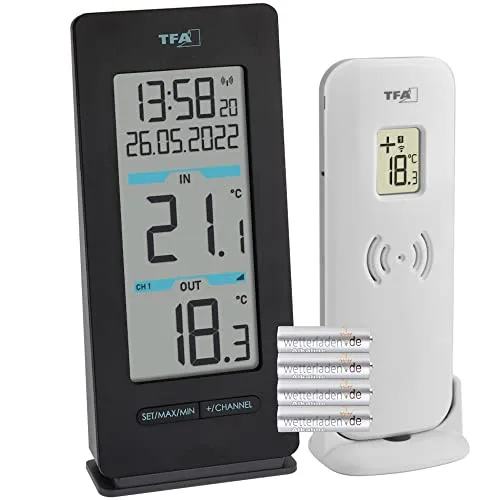 TFA Dostmann Buddy 30.3072.01 Funk-Thermometer schwarz