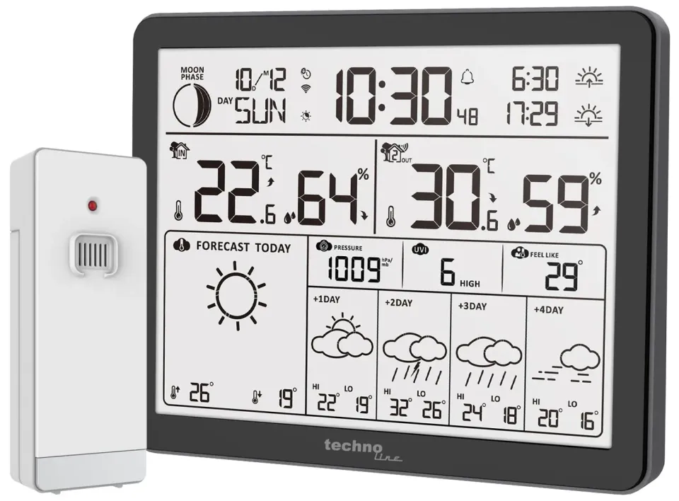 Technoline WD 3000 WLAN-Wetterstation mit Sensor und App