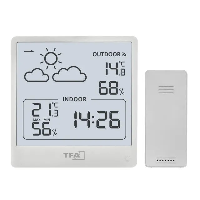 TFA Dostmann Cleo 35.1176.02 Funk-Wetterstation weiß Außensensor