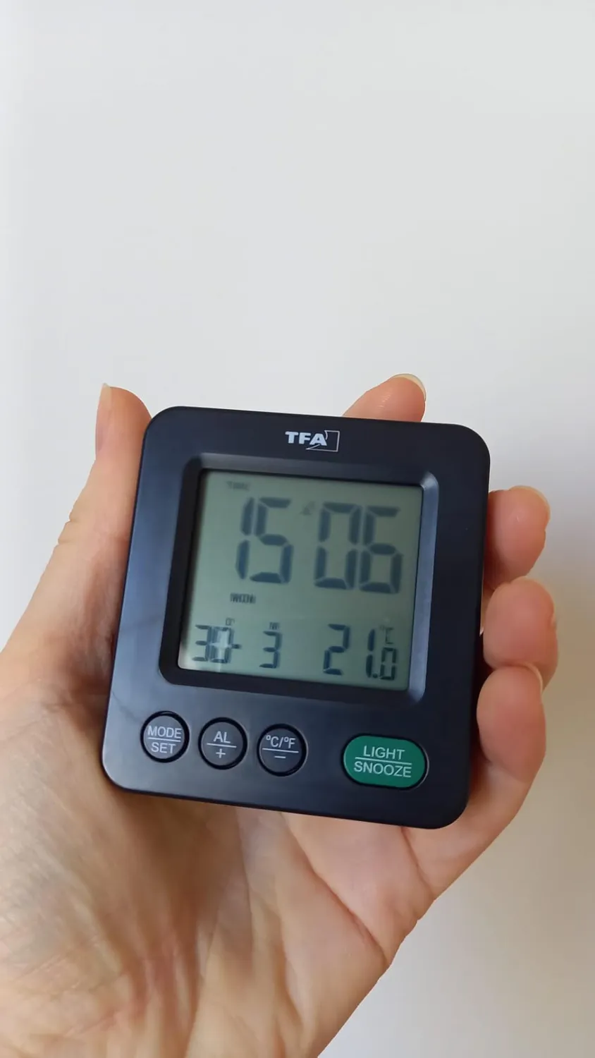 TFA Dostmann View 60.2567.01 Funk-Wecker schwarz Temperatur