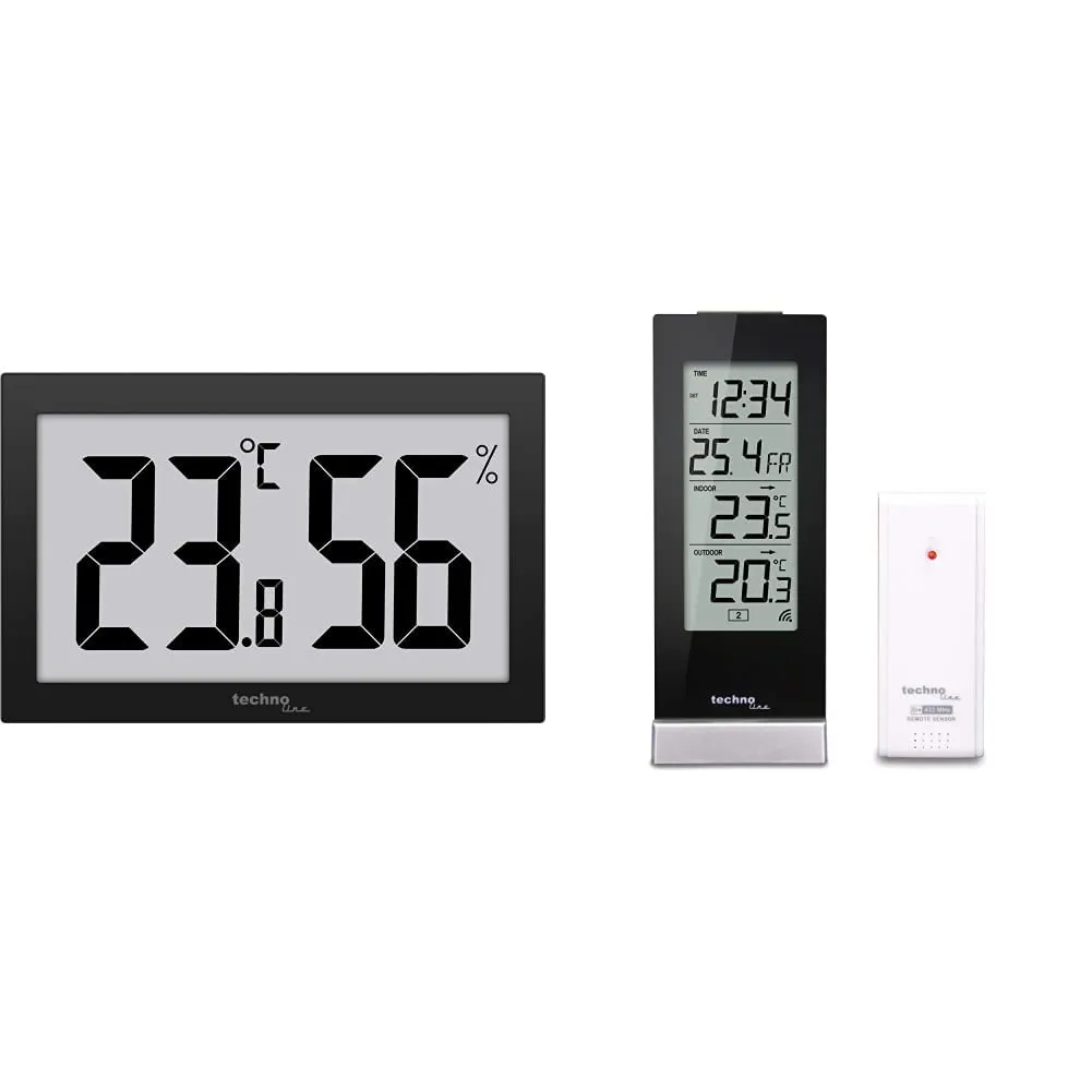 Technoline WS9465 Thermo-Hygrometer schwarz Jumbo-Display