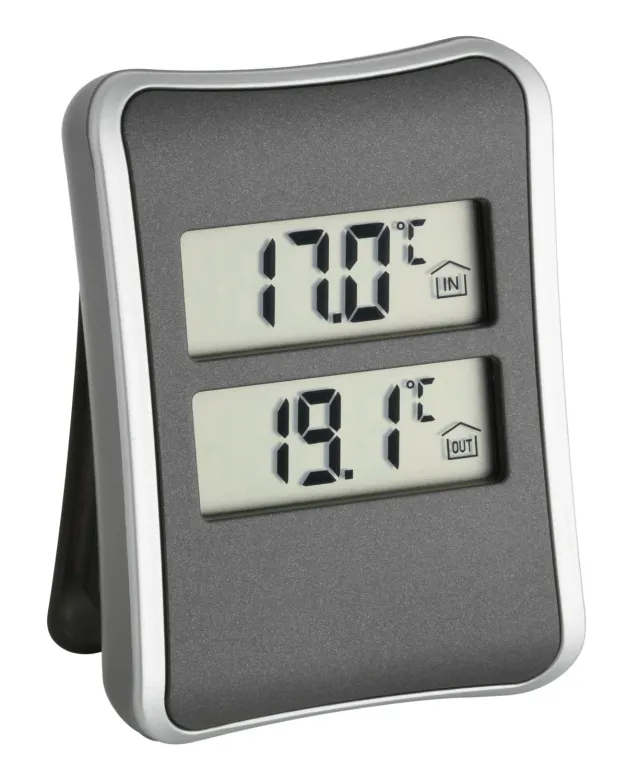 TFA Dostmann 30.1044 Innen-Außen-Thermometer anthrazit Kabel