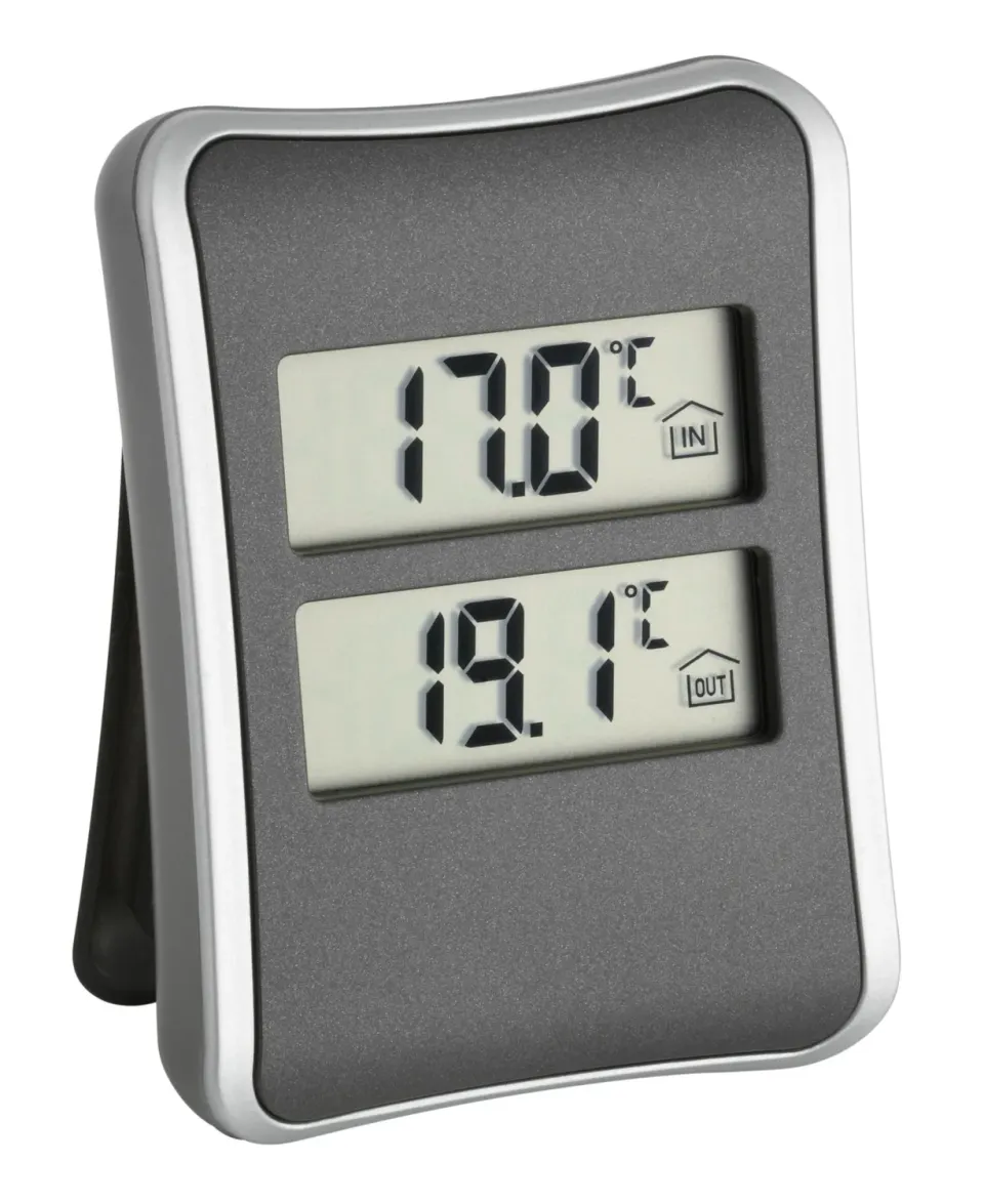 TFA Dostmann 30.1044 Innen-Außen-Thermometer anthrazit Kabel