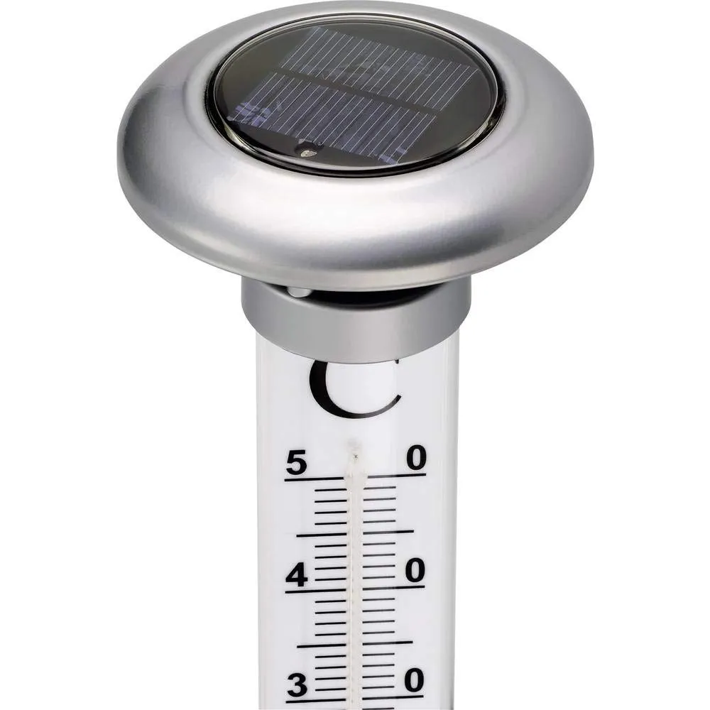 TFA Dostmann Solino 12.2057 Gartenthermometer Solar silber