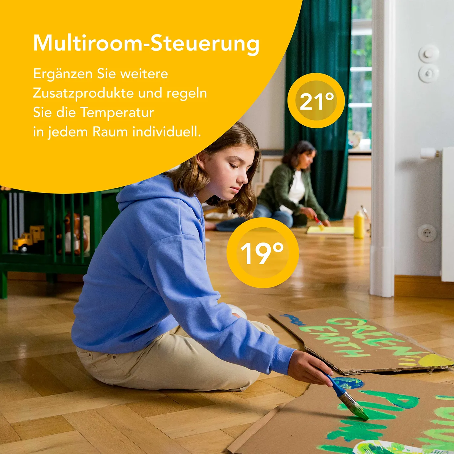 tado° V3+ Funk Thermostat Starter Kit mit Standfuß