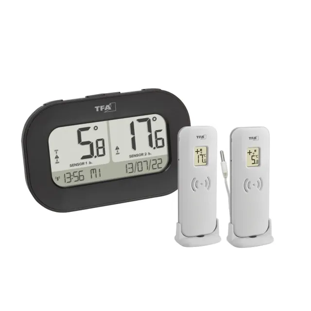 TFA Dostmann 30.3073.01 Double-Check Funk-Thermometer schwarz