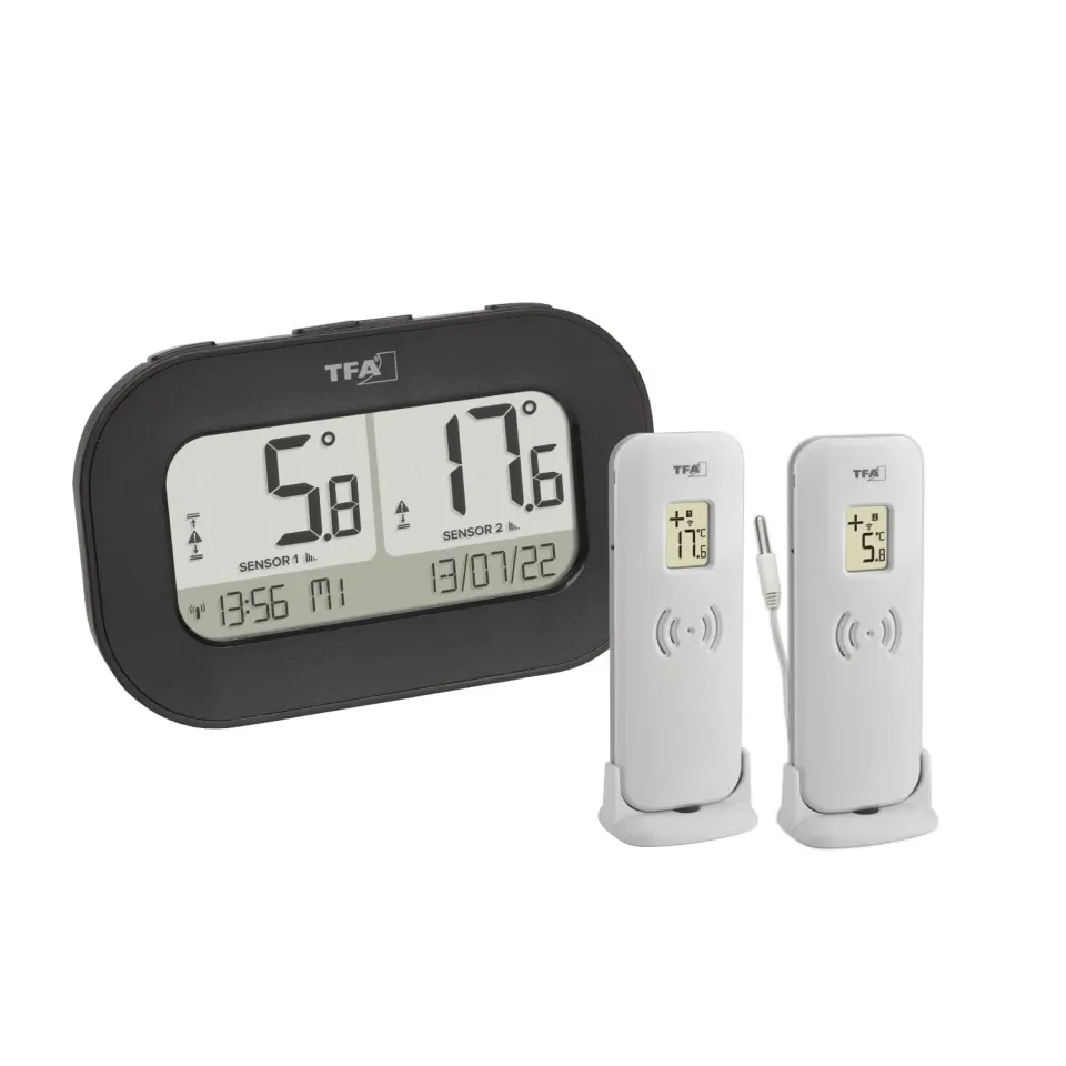 TFA Dostmann 30.3073.01 Double-Check Funk-Thermometer schwarz