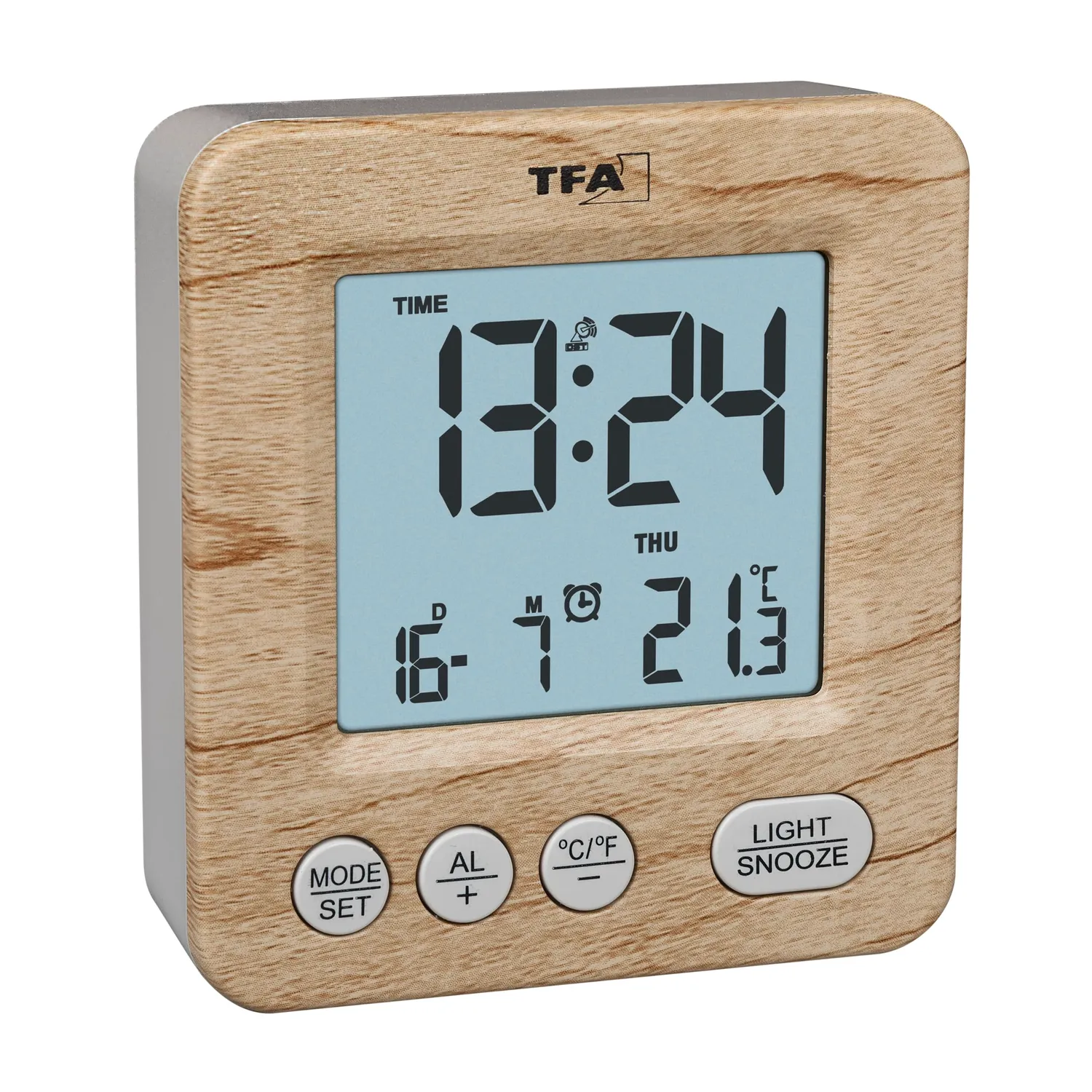 TFA Dostmann View 60.2567.01 Funk-Wecker schwarz Temperatur
