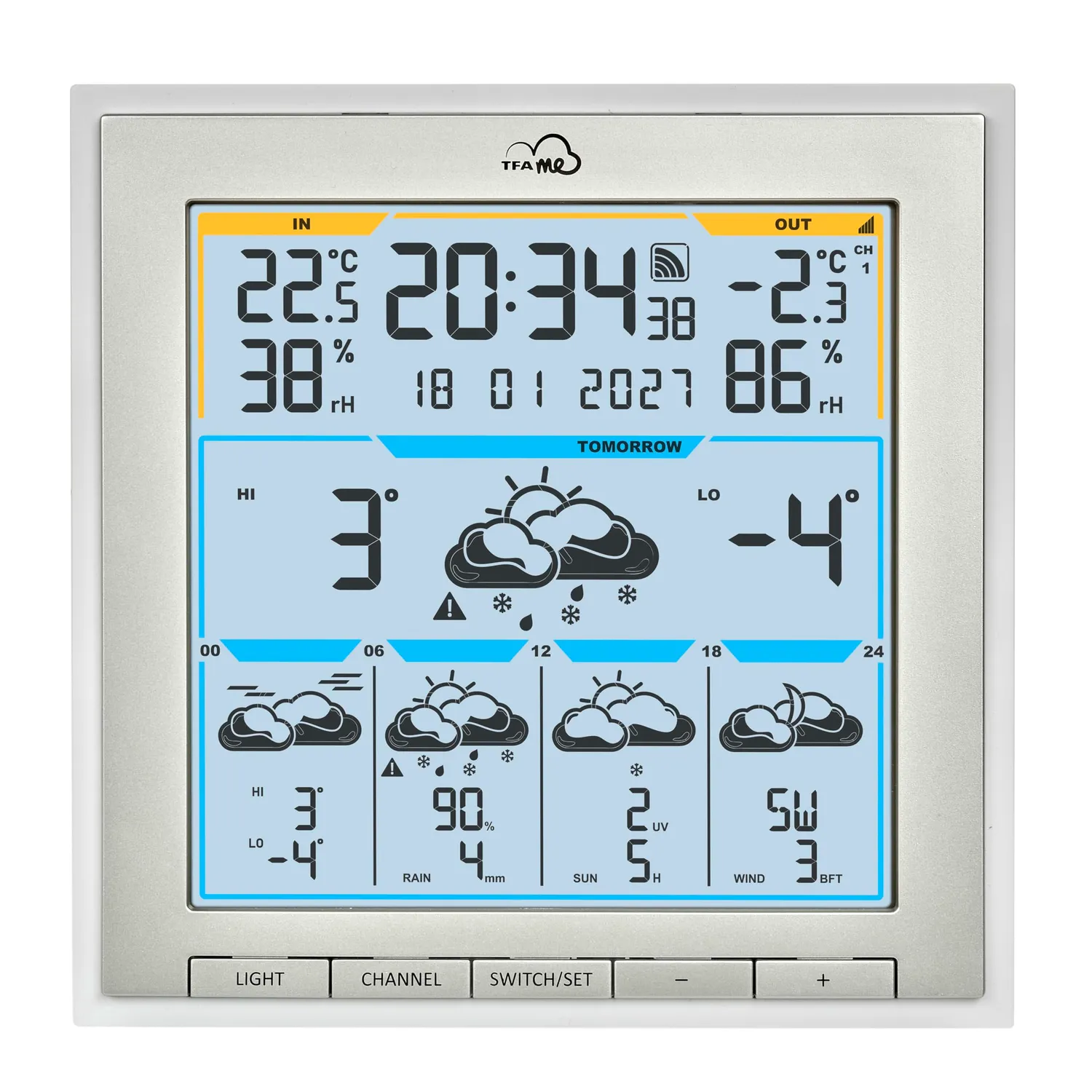 TFA Dostmann TFA.me ID-08 35.8105.02 Wetterstation weiß 5-Tage