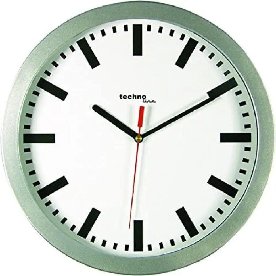 Technoline WT 7800 Quarzwanduhr 30 cm silber