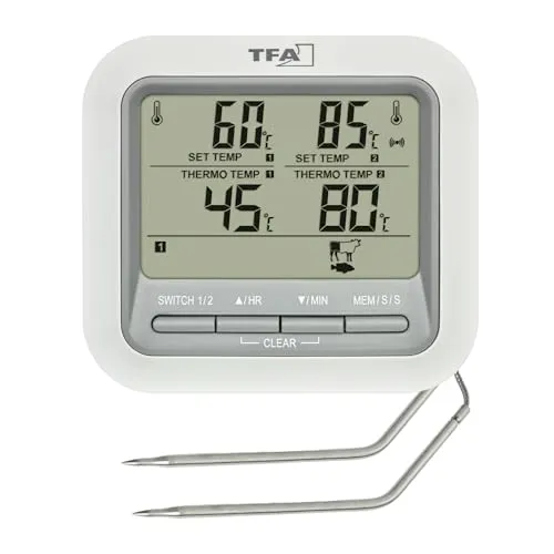 TFA Dostmann 14.1516 Grill-Thermometer weiß 2 Sonden 300°C