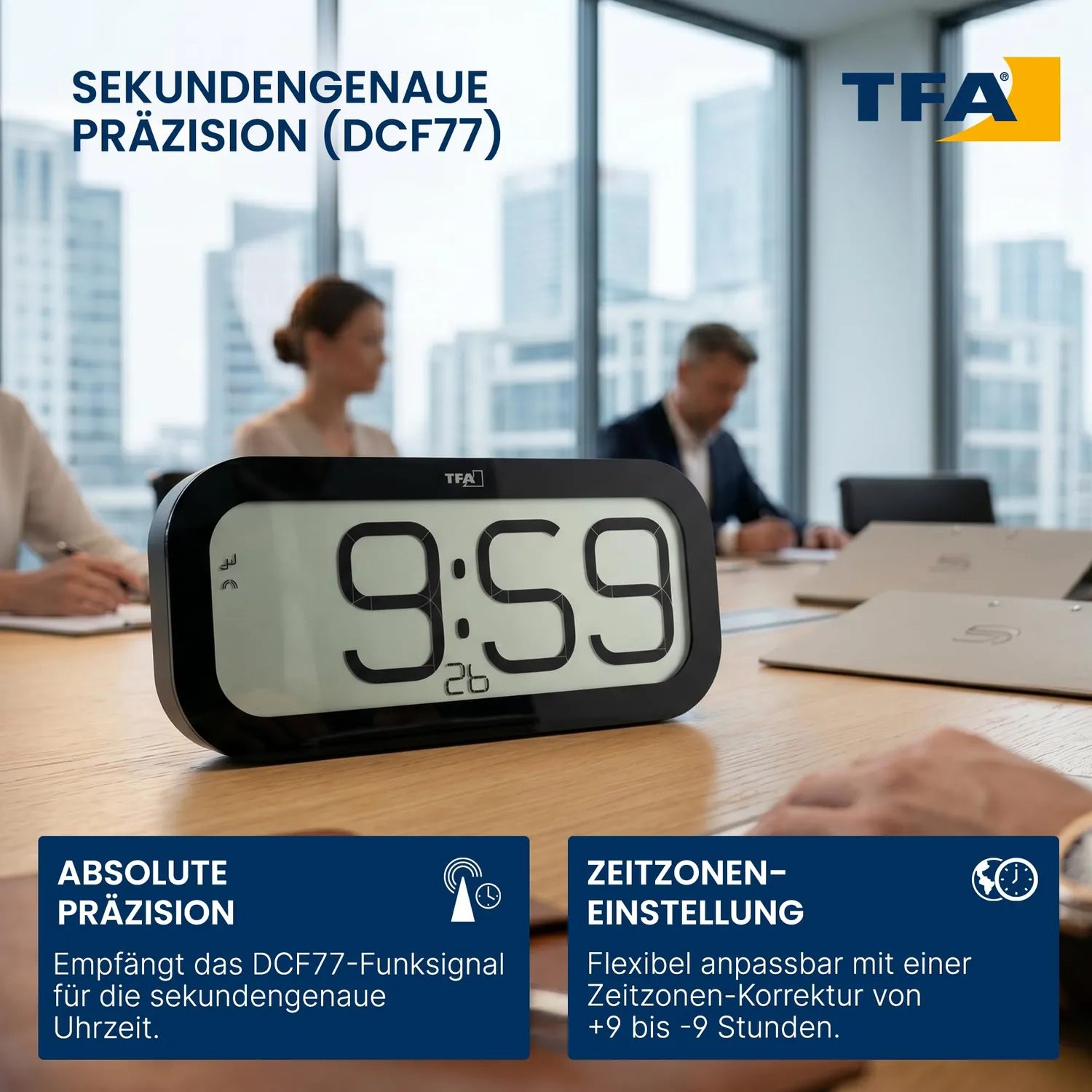 TFA Dostmann Bim Bam 60.4514.01 Funk-Wanduhr schwarz
