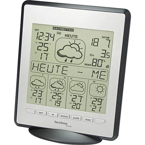 Technoline WD 9550 Wetterdirektstation silber 5-Tage Prognose