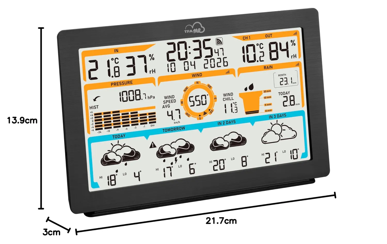 TFA Dostmann TFA.me ID-05 WLAN Wetterstation 8-in-1