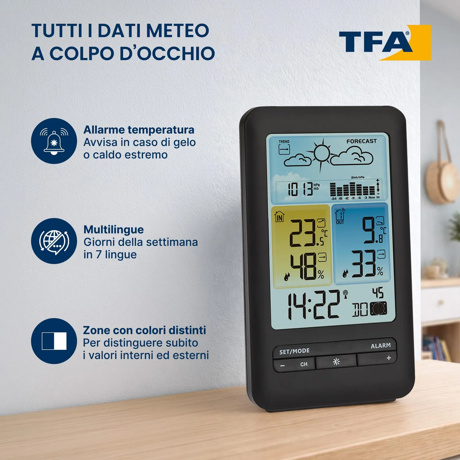 TFA Dostmann Wetterstation 35.1165.01 Funk schwarz