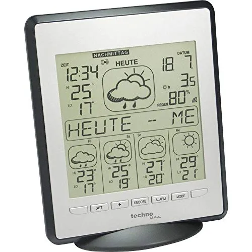Technoline WD 9550 Wetterdirektstation silber 5-Tage Prognose