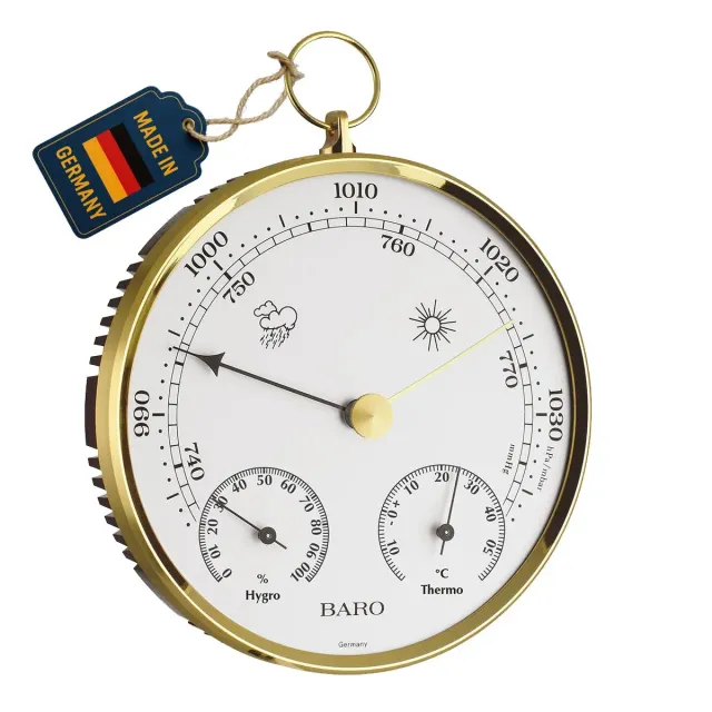 TFA Dostmann 20.3006 Wetterstation Messing analog Barometer