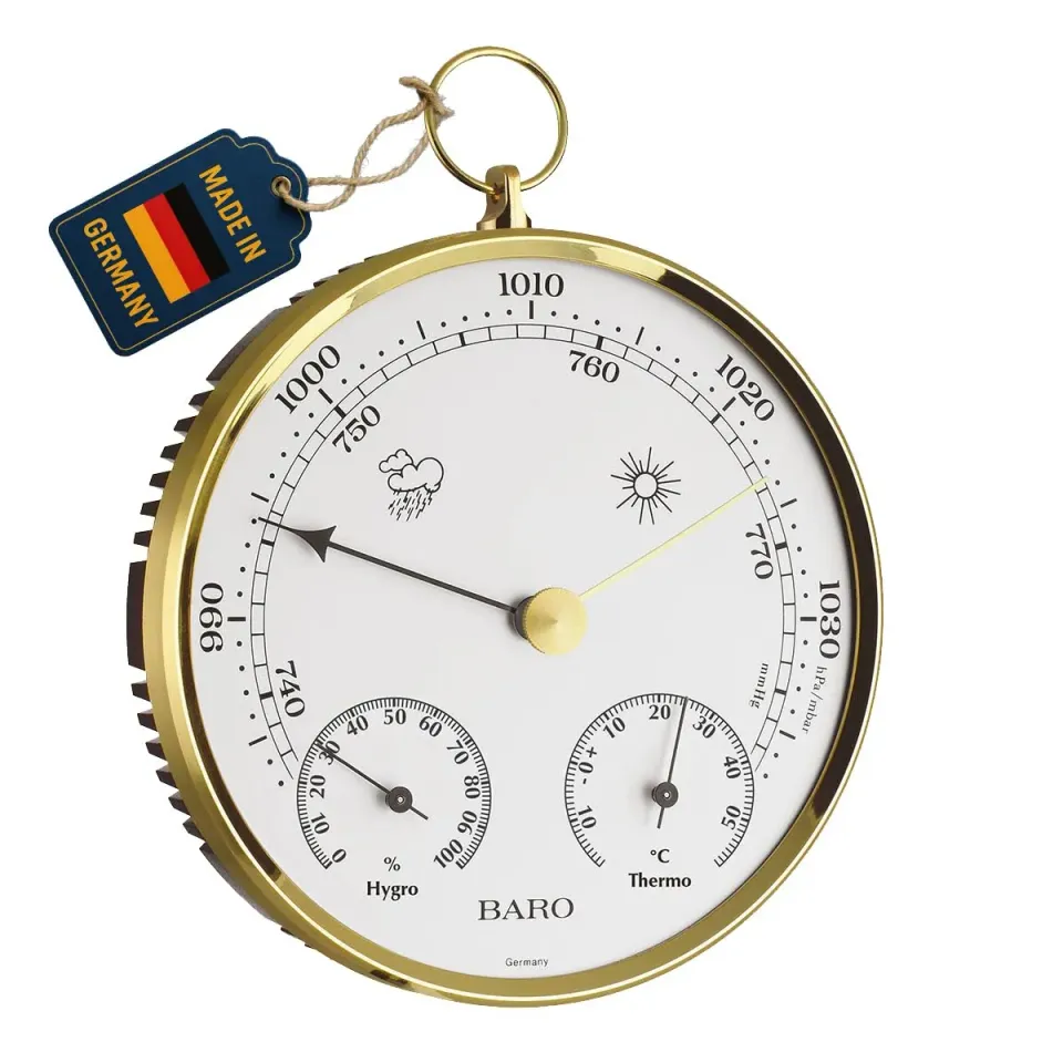 TFA Dostmann 20.3006 Wetterstation Messing analog Barometer