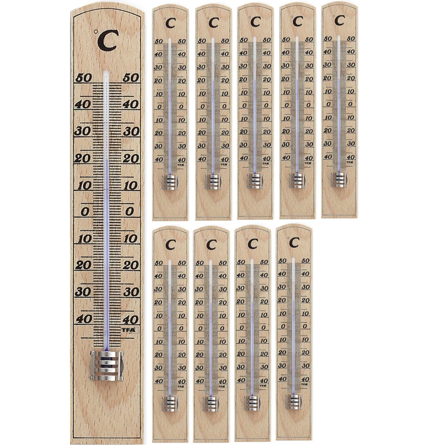 TFA Dostmann 12.1004 Innenthermometer Holz 1 Stück genau
