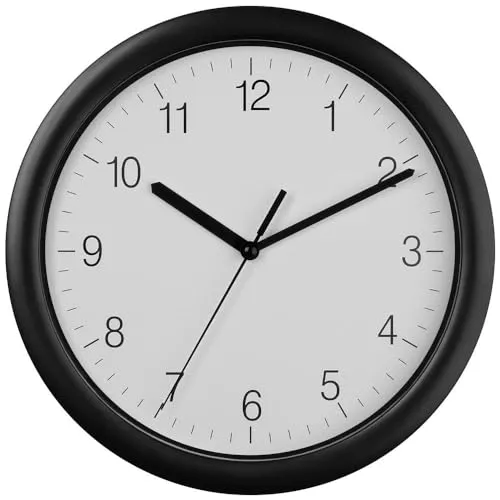 TFA Dostmann 60.3064.01 Wanduhr schwarz 254 mm lautlos