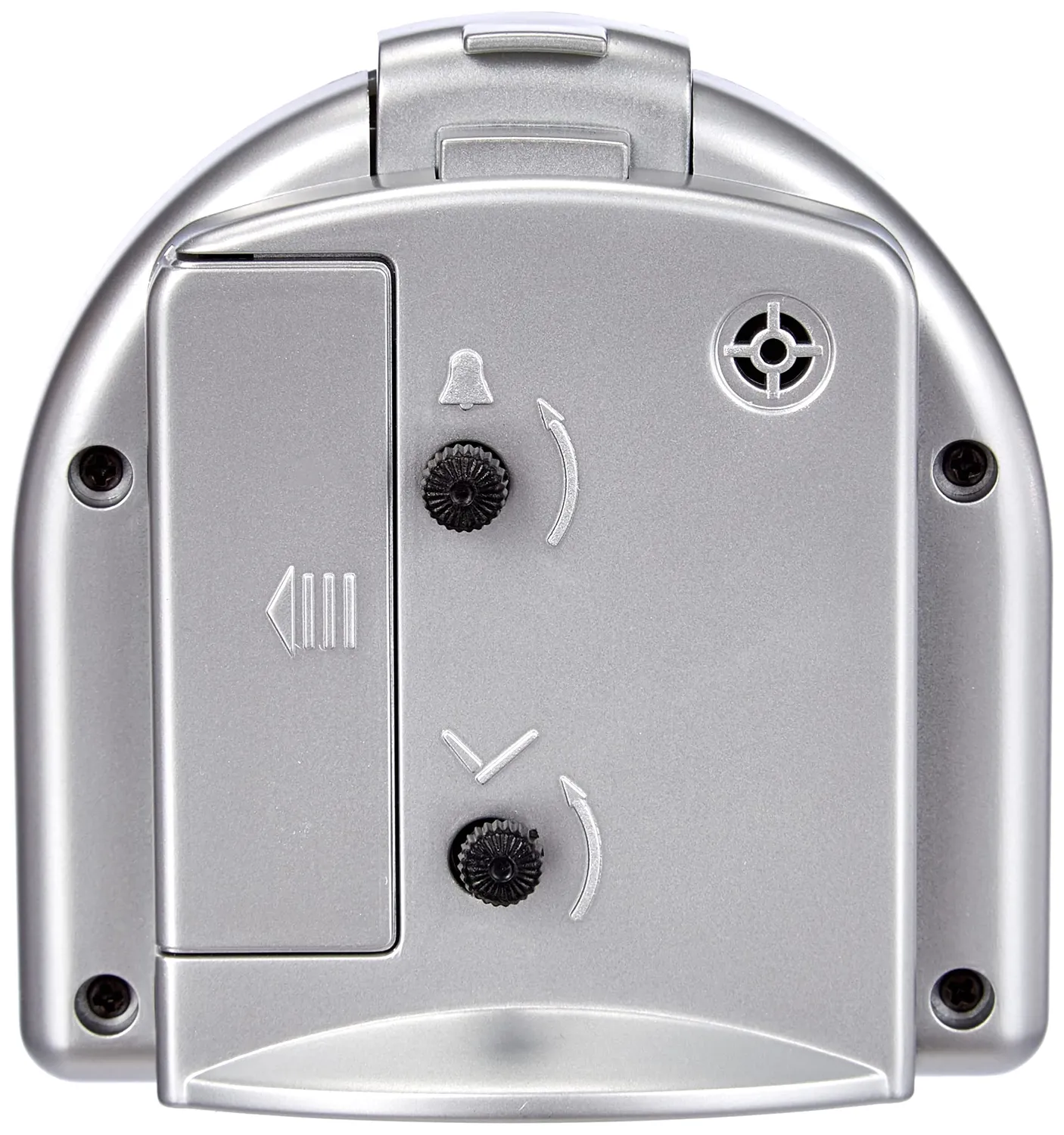 Technoline Model SD Quarzwecker analog silber 8,3 cm Leuchtzeiger