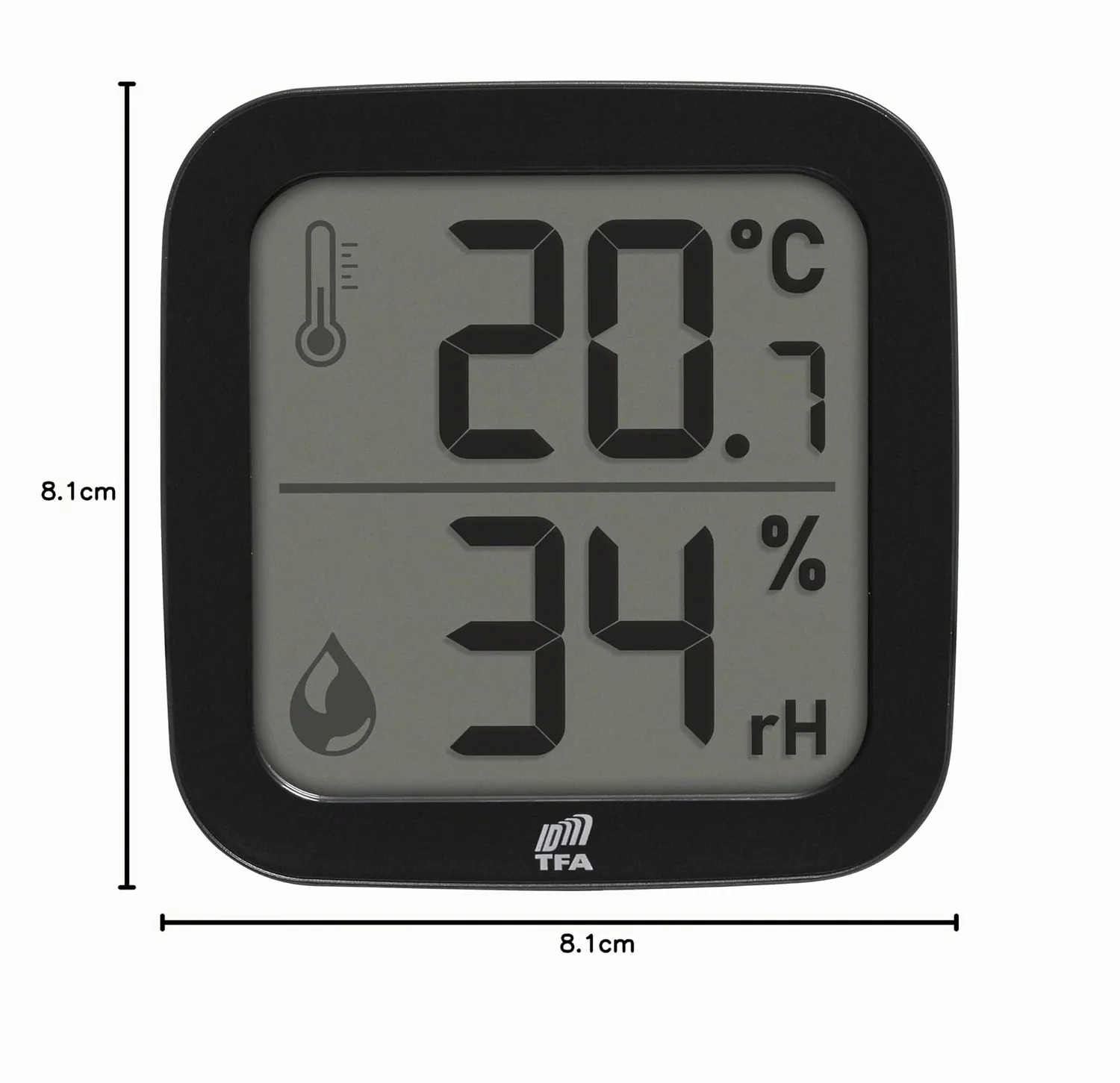 TFA Dostmann TFA.me 30.3908 Innensensor schwarz Temperatur Feuchte