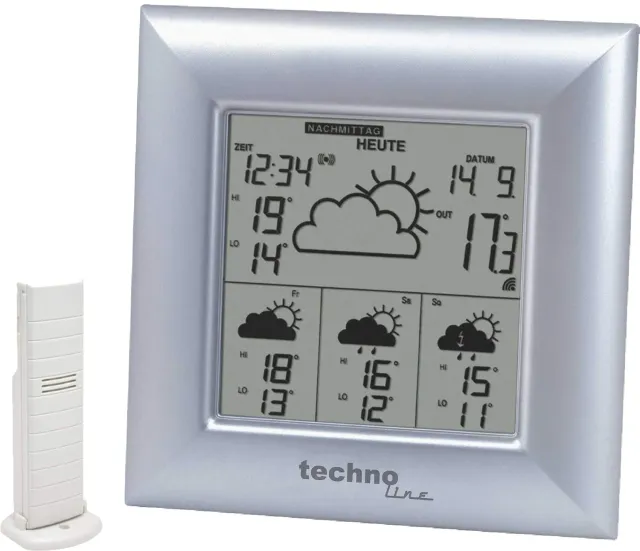 Technoline WD 4000 Wetterstation silber 4-Tage-Prognose