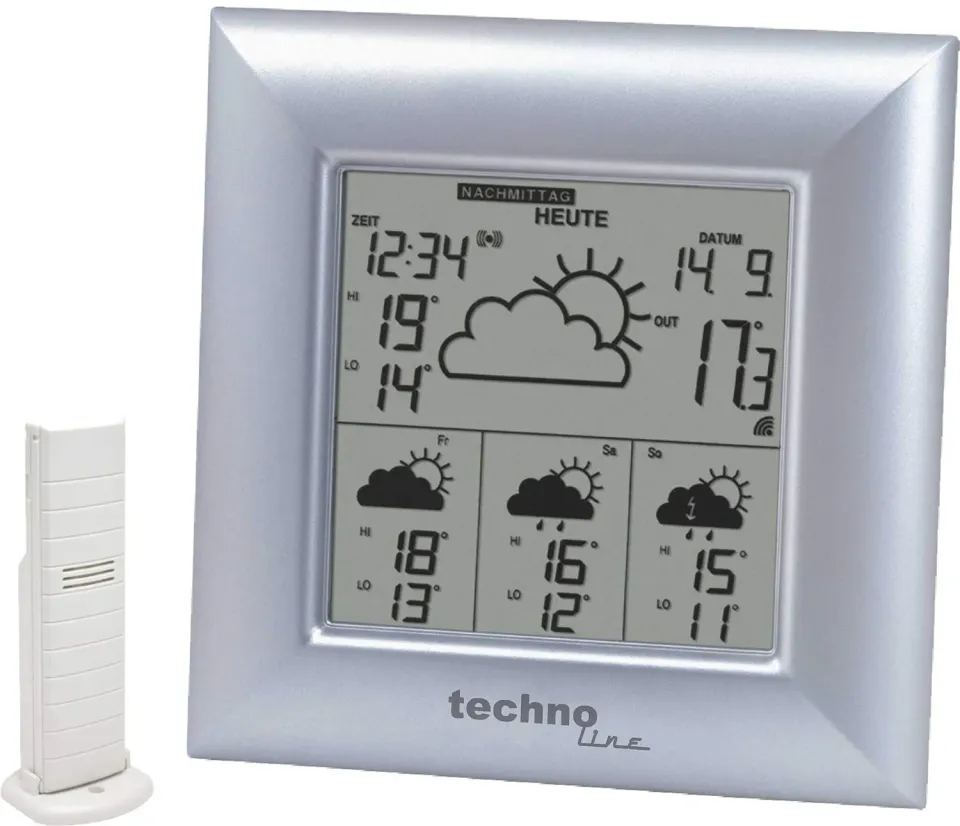 Technoline WD 4000 Wetterstation silber 4-Tage-Prognose