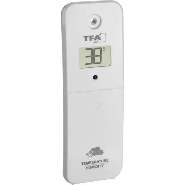 TFA Dostmann 30.3800.02 Thermo-Hygro-Sender weiß Display